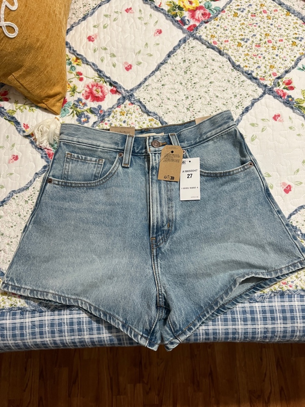 Levi's Light Blue High Waist Denim Shorts